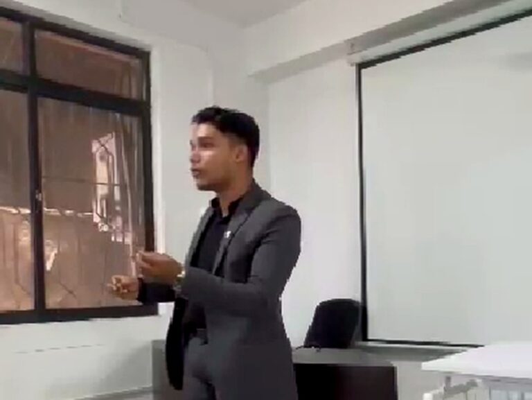 K. Abhishek addressing students, Cinderbay School of Design