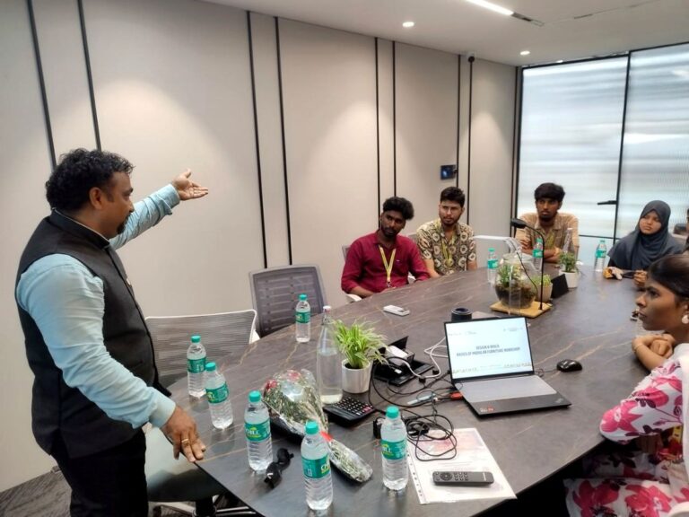 C. Ramesh taking a class for design students